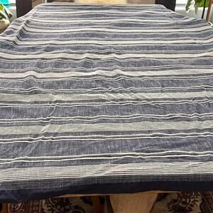 UGG Cotton Duvet Cover Queen Size Blue Embroidered Stripes